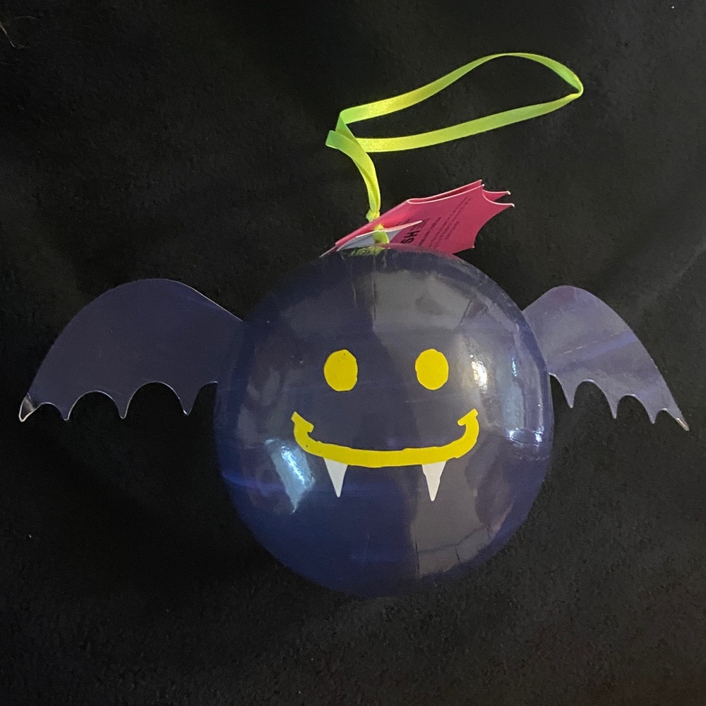 Lush Purple Bat Halloween Ornament or gift box
